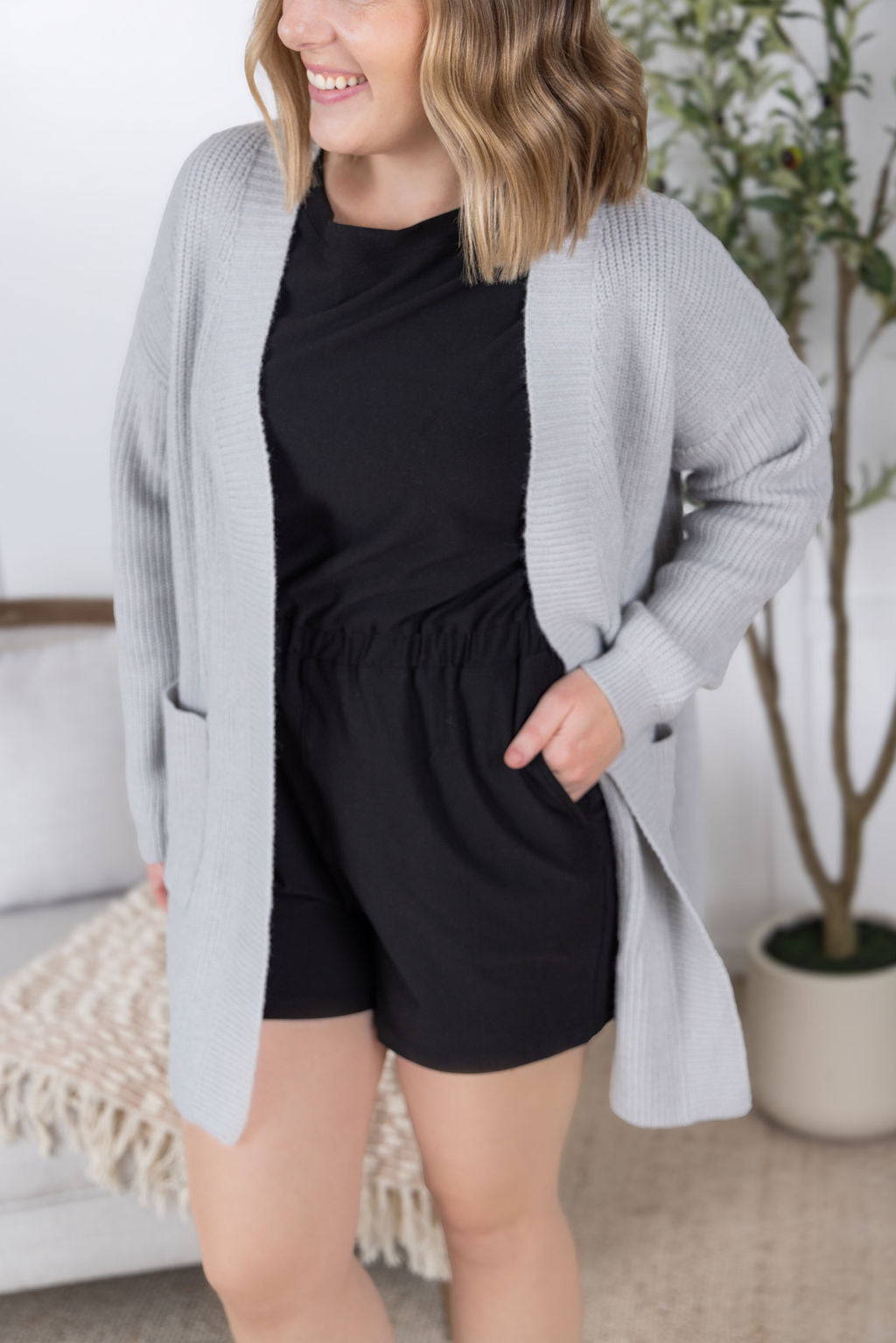 Layla Sweater Cardigan - Grey